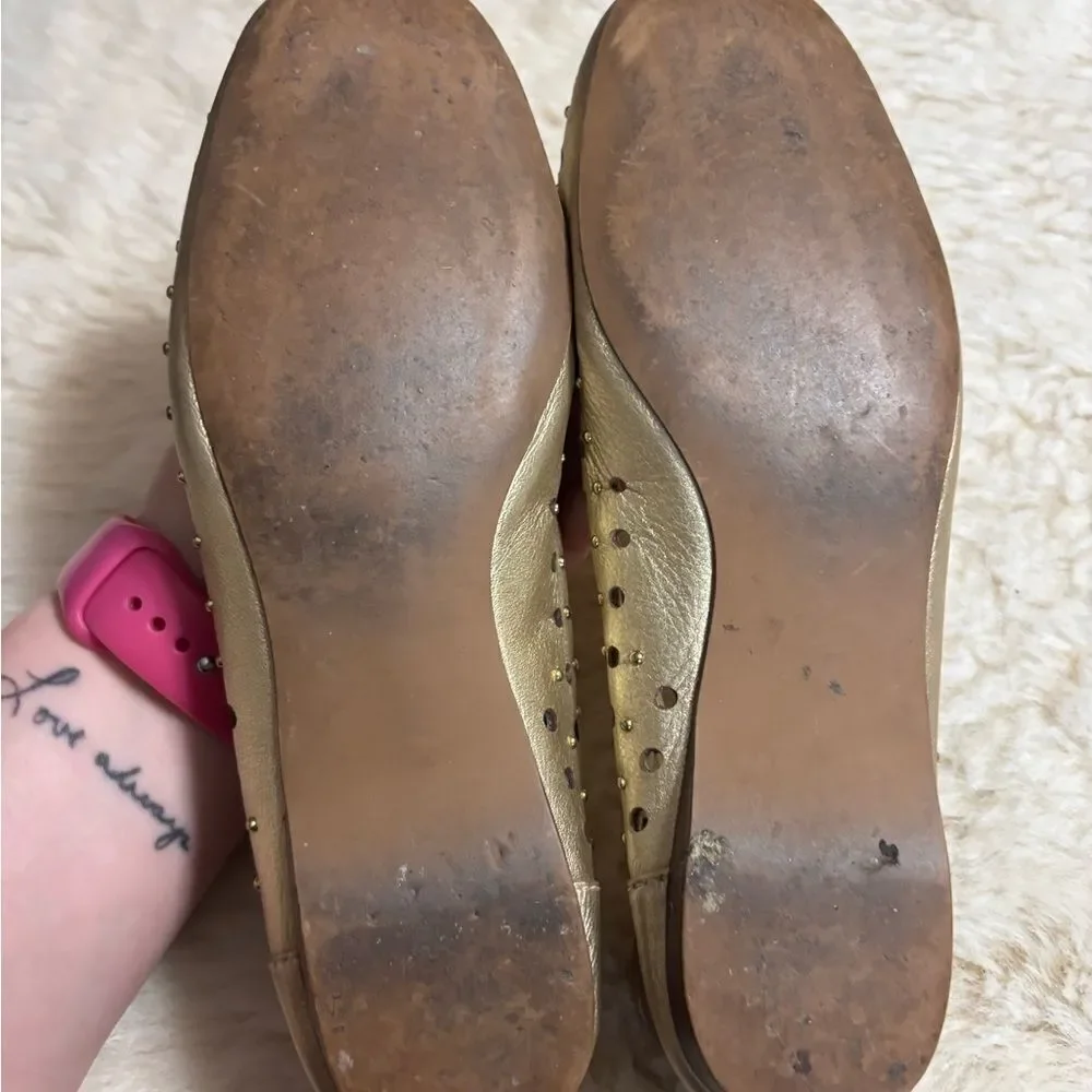 Michael Kors Gold Studded Ballet Flats